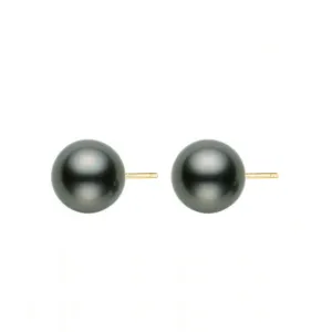 Elegant 18K Gold﻿ 2nd Grade Tahitian Pearl Stud Earrings KE00016