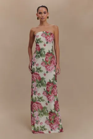 Ella Strapless Chiffon Maxi Dress - Sonia Rose Print