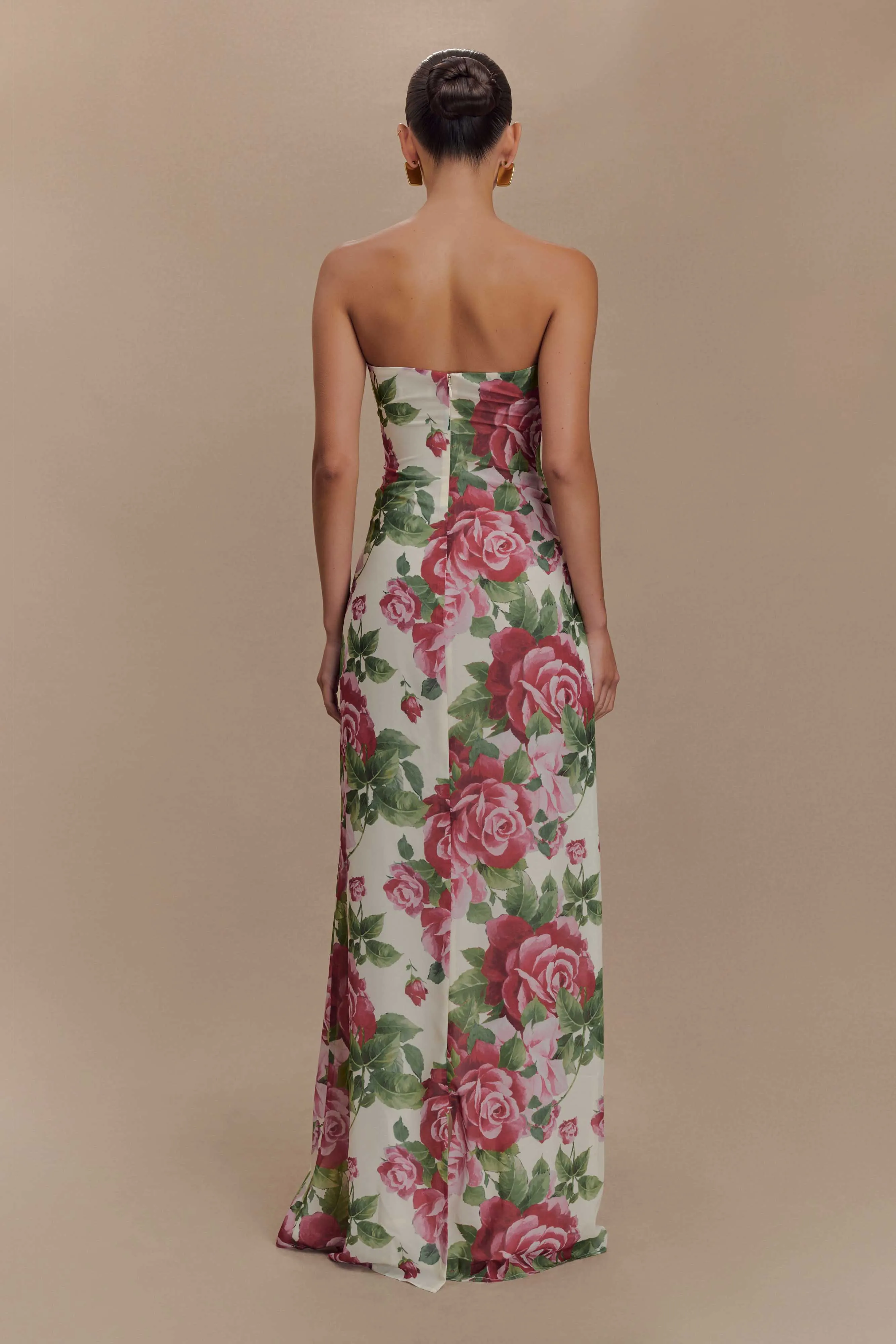 Ella Strapless Chiffon Maxi Dress - Sonia Rose Print