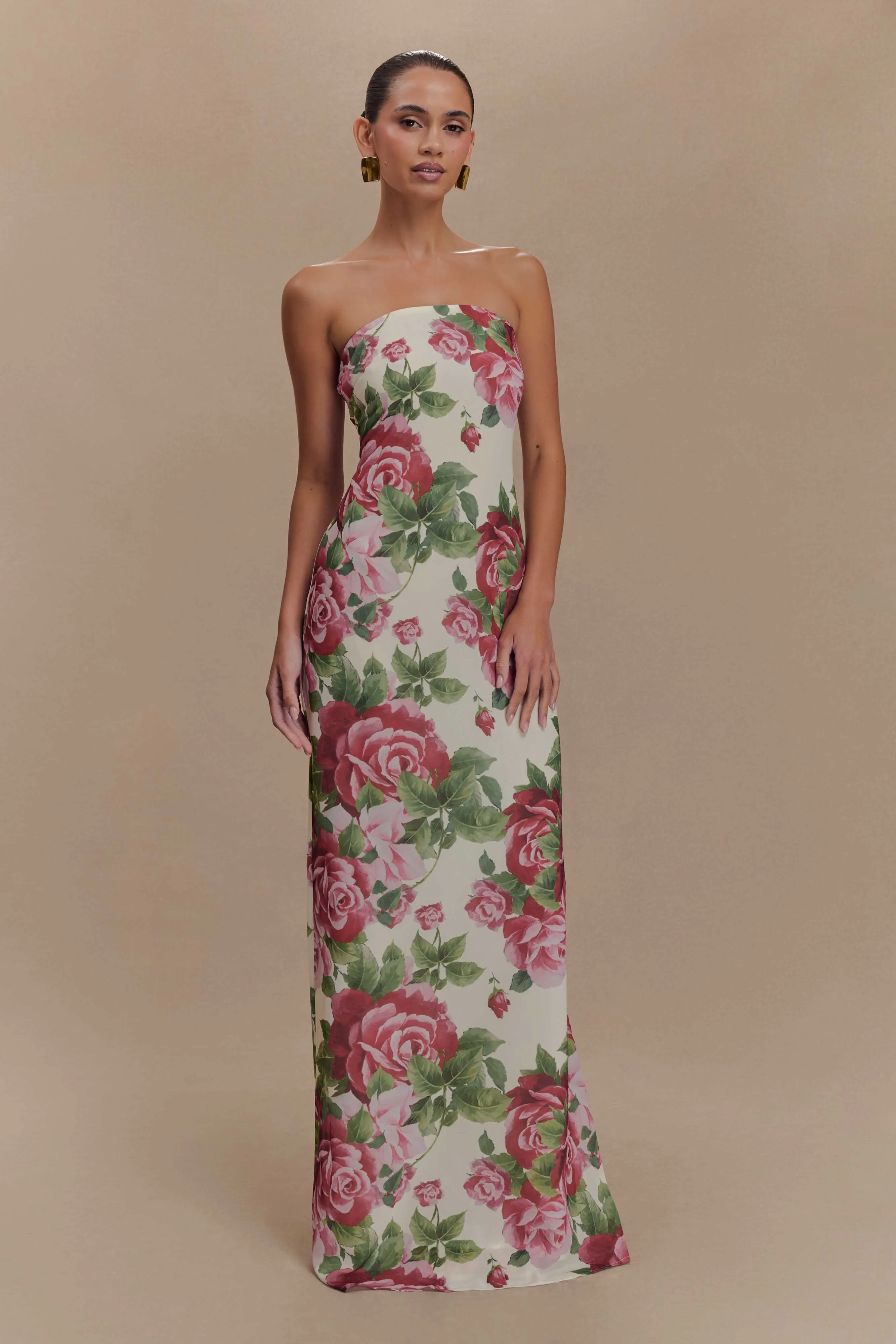 Ella Strapless Chiffon Maxi Dress - Sonia Rose Print