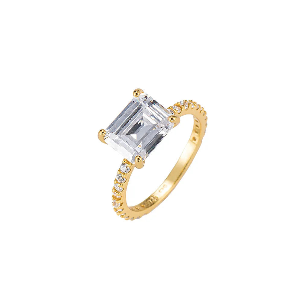 Emerald Cut Solitaire Ring