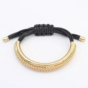 Fashion Brand Designer Gold Plated Alloy Leather Bracelets Luxury Handmade Rope Chain Charm Trendy Bracelets For Women