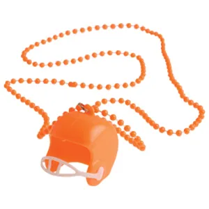 Football Helmet Necklaces - Orange Party Favor (One Dozen)