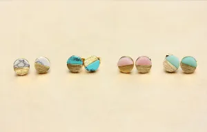 Gemstone Split Studs Round