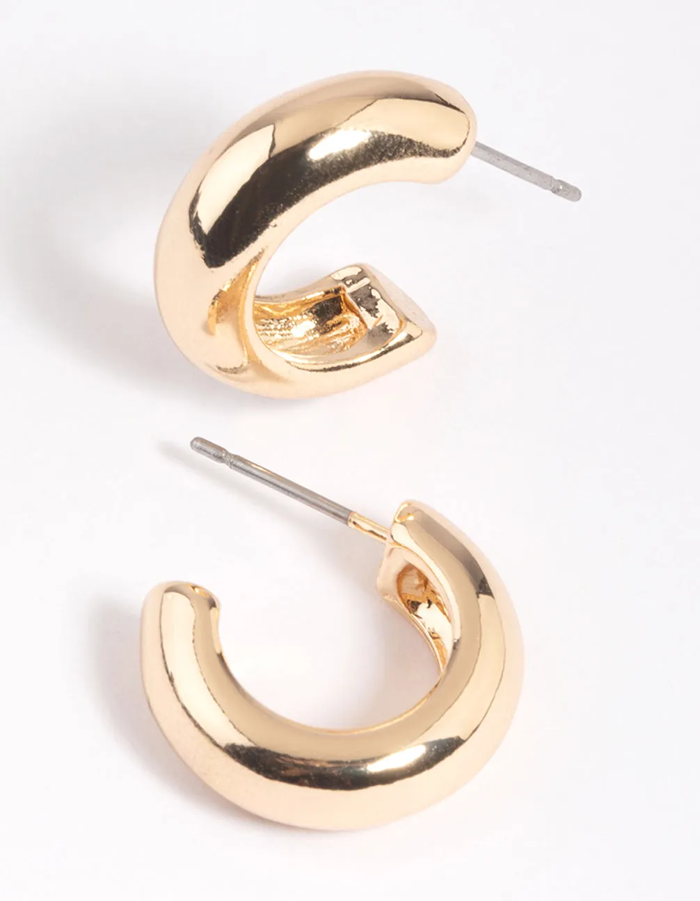 Gold Chubby Huggie Hoop Earrings