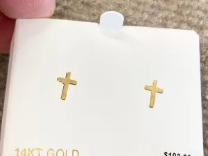 Gold Cross Earrings