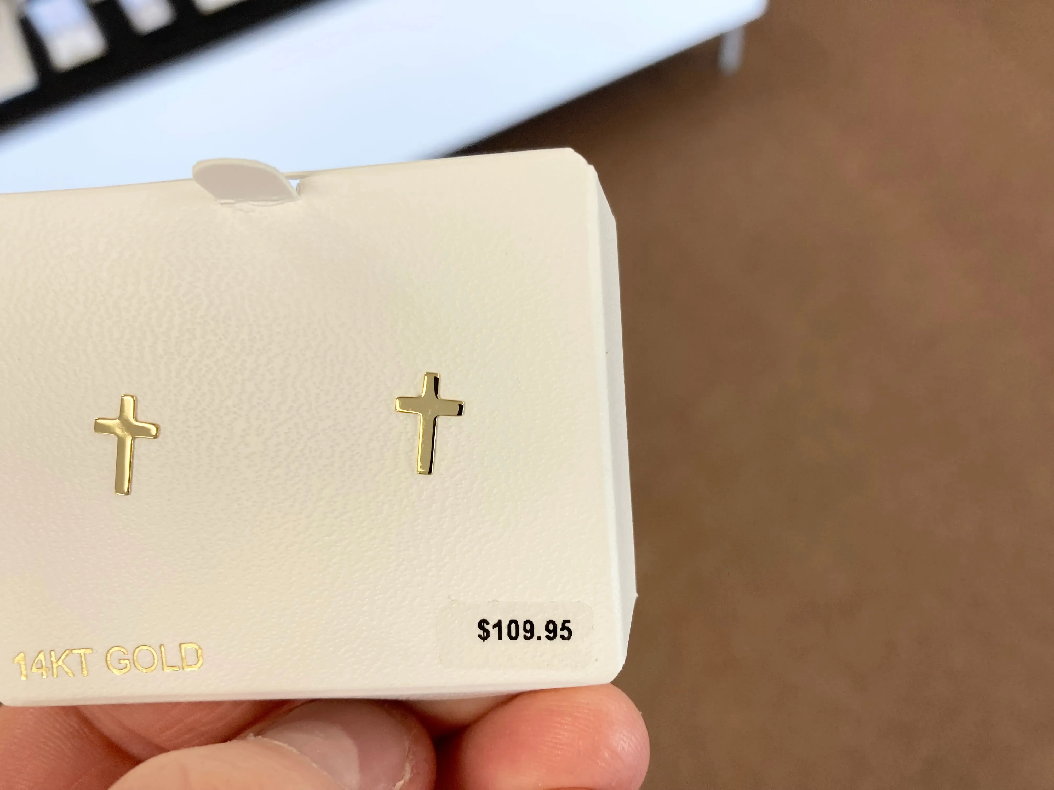 Gold Cross Earrings