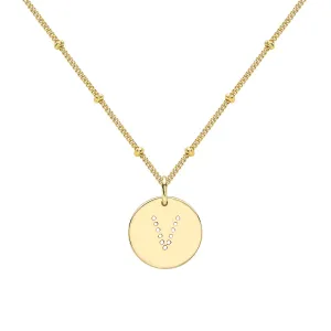 Gold Vermeil Alphabet V Necklace