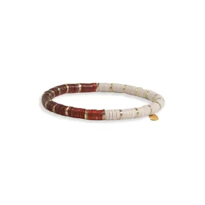 Grace Half And Half Color Block Stretch Bracelet Rust