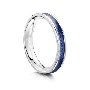 Halo Sterling Silver Ring in Purple Enamel