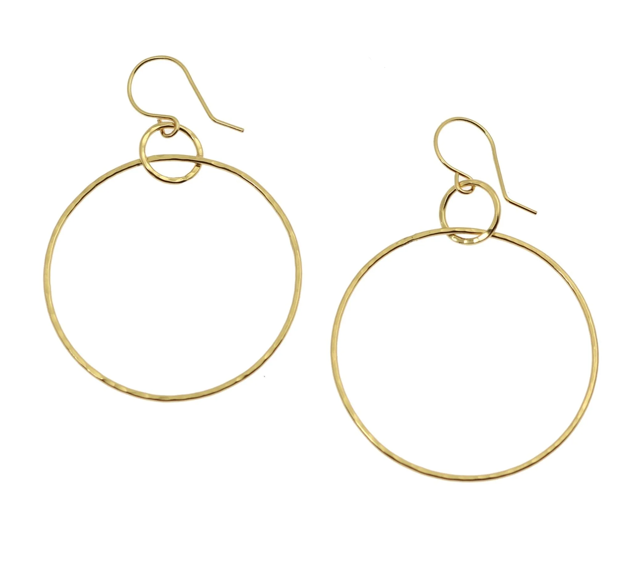 Hammered Nu Gold Brass Hoop Earrings