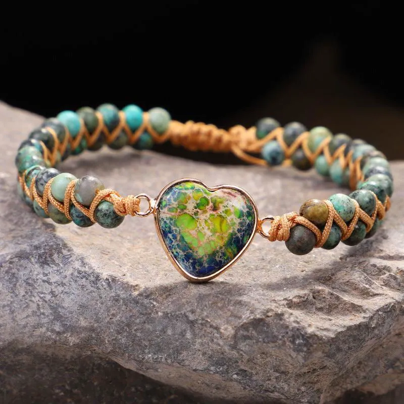 Handmade Creative Woven Bracelet Love Stone Winding Bracelet