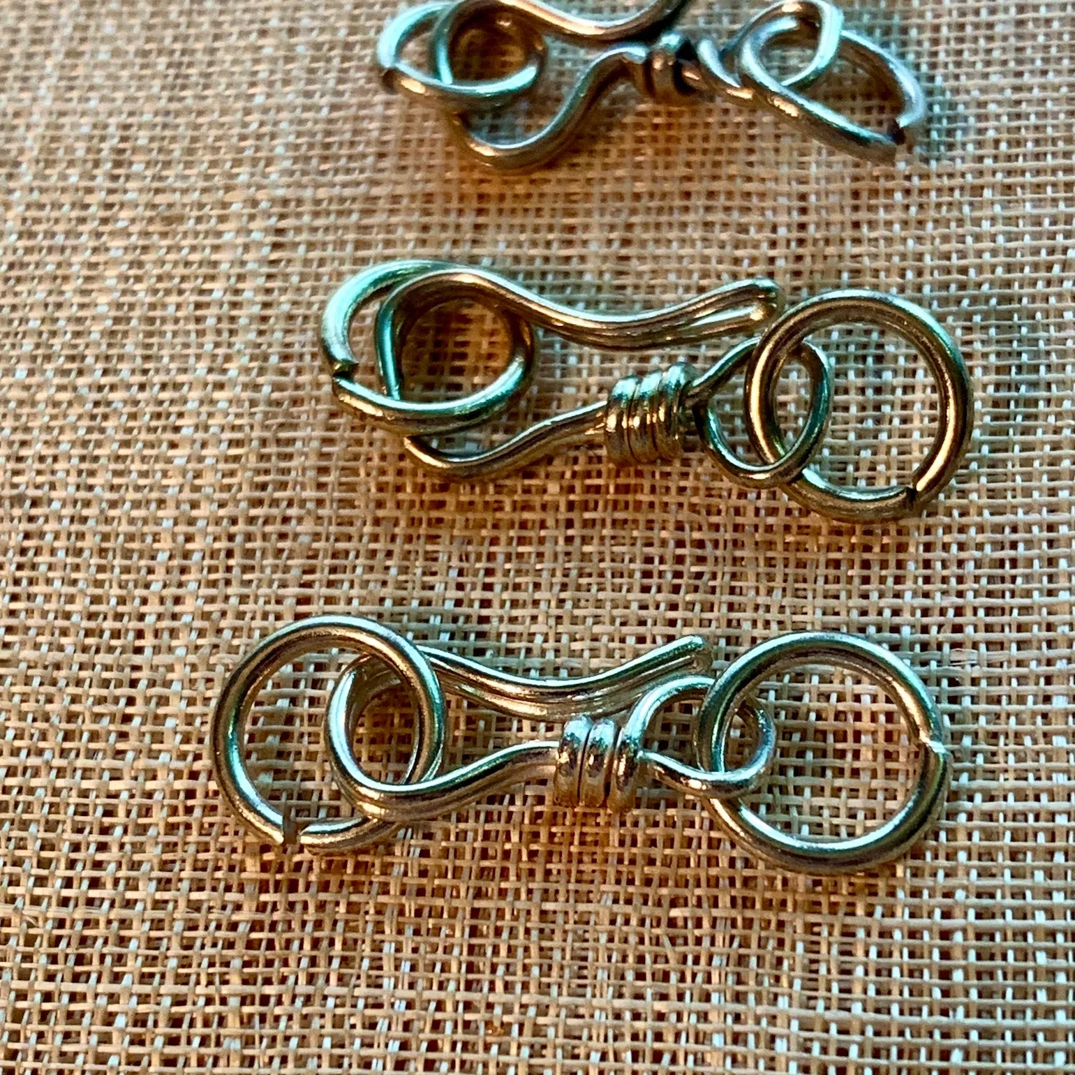 Handmade Hook & Eye Clasp, Silver Plate