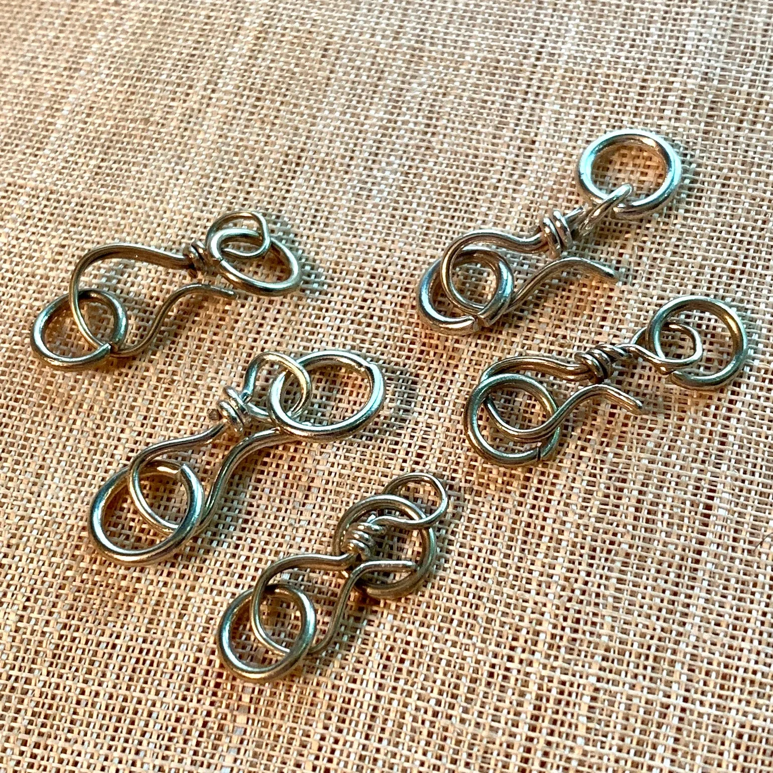 Handmade Hook & Eye Clasp, Silver Plate