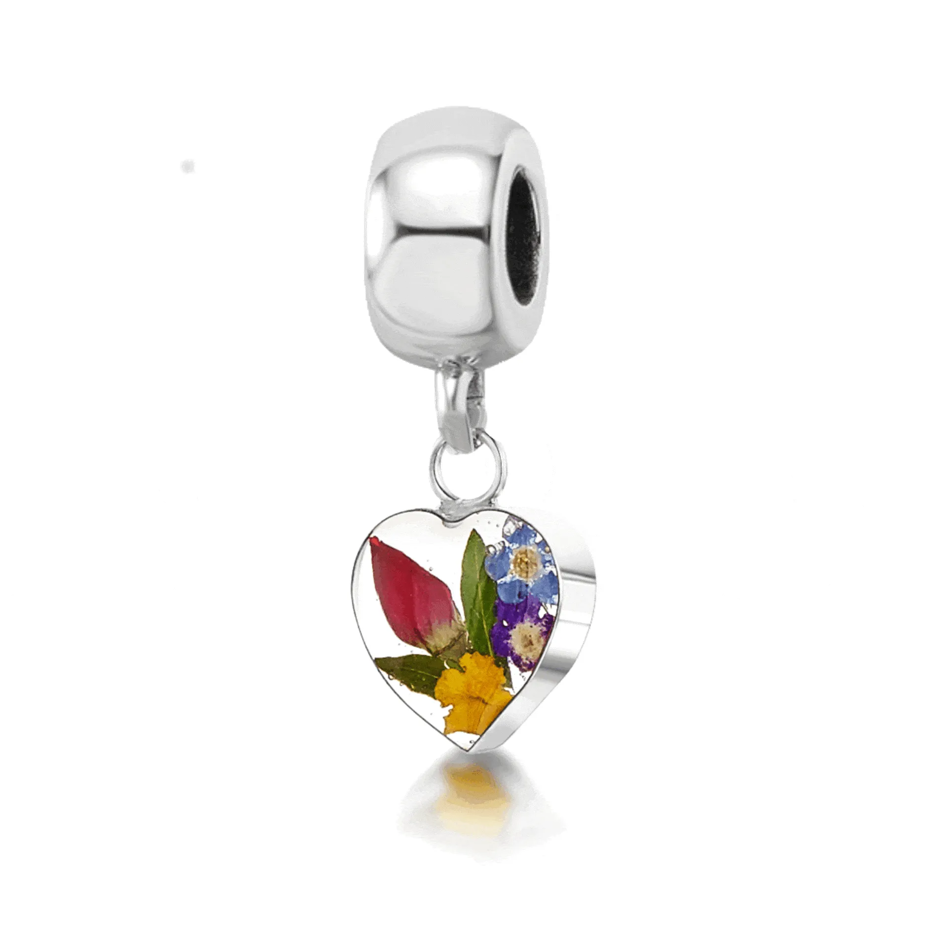 Handmade Real Flower Charm | Sterling Silver | Fits most popular charm Bracelets