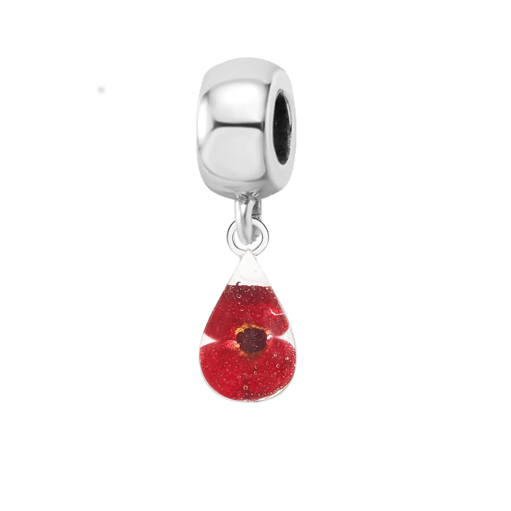 Handmade Real Flower Charm | Sterling Silver | Fits most popular charm Bracelets