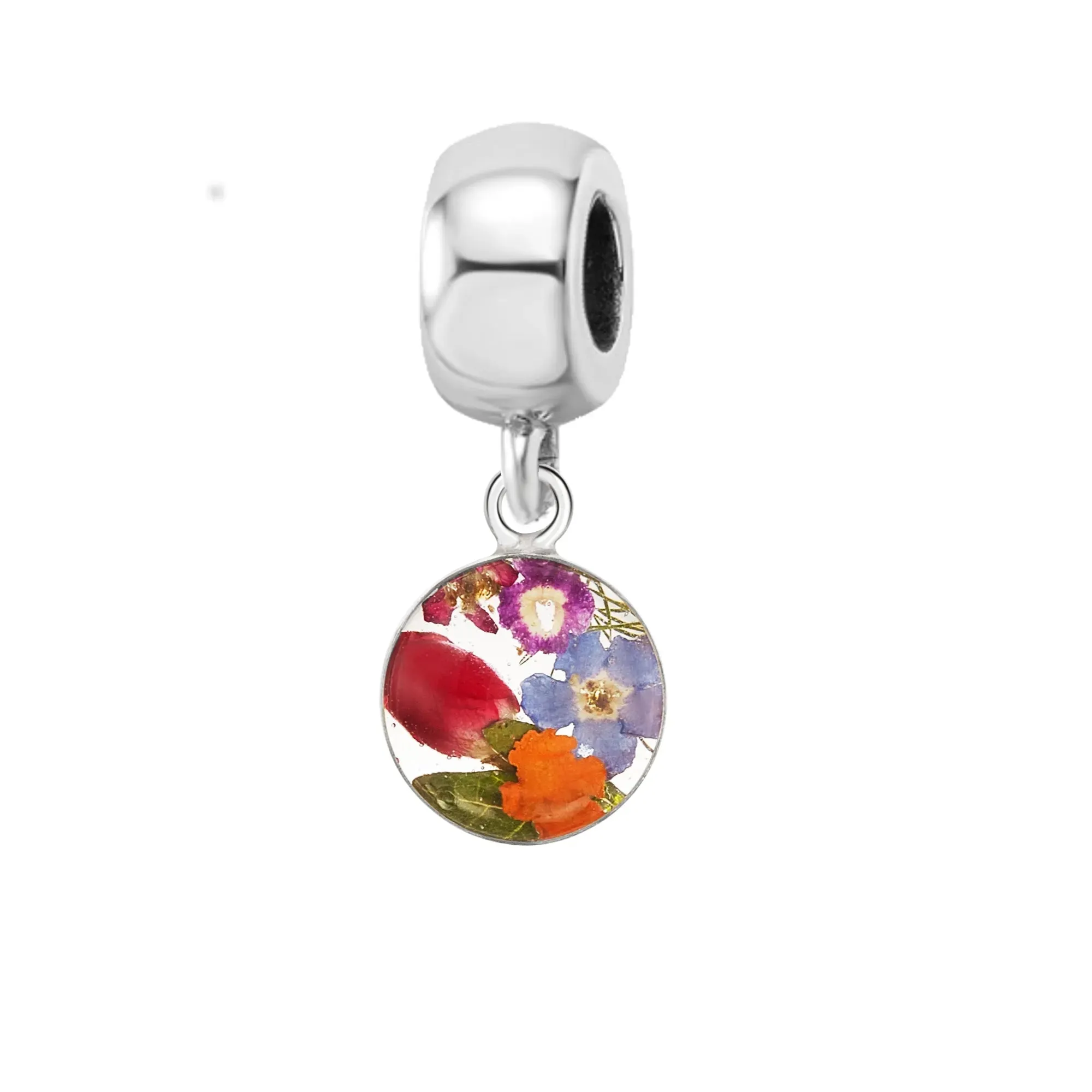 Handmade Real Flower Charm | Sterling Silver | Fits most popular charm Bracelets