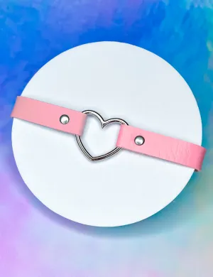 HEART CHOKER - BABY PINK