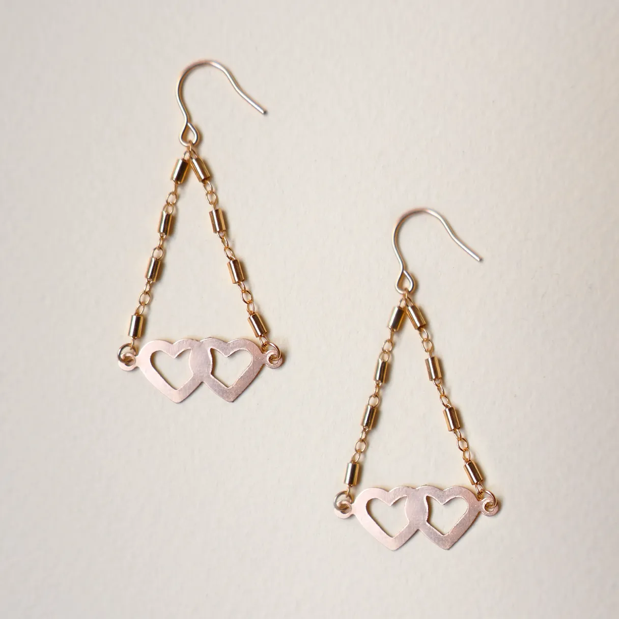 Heart-to-Heart Drop Earrings