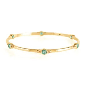 Holi Jewel Bangle - Gold Emerald