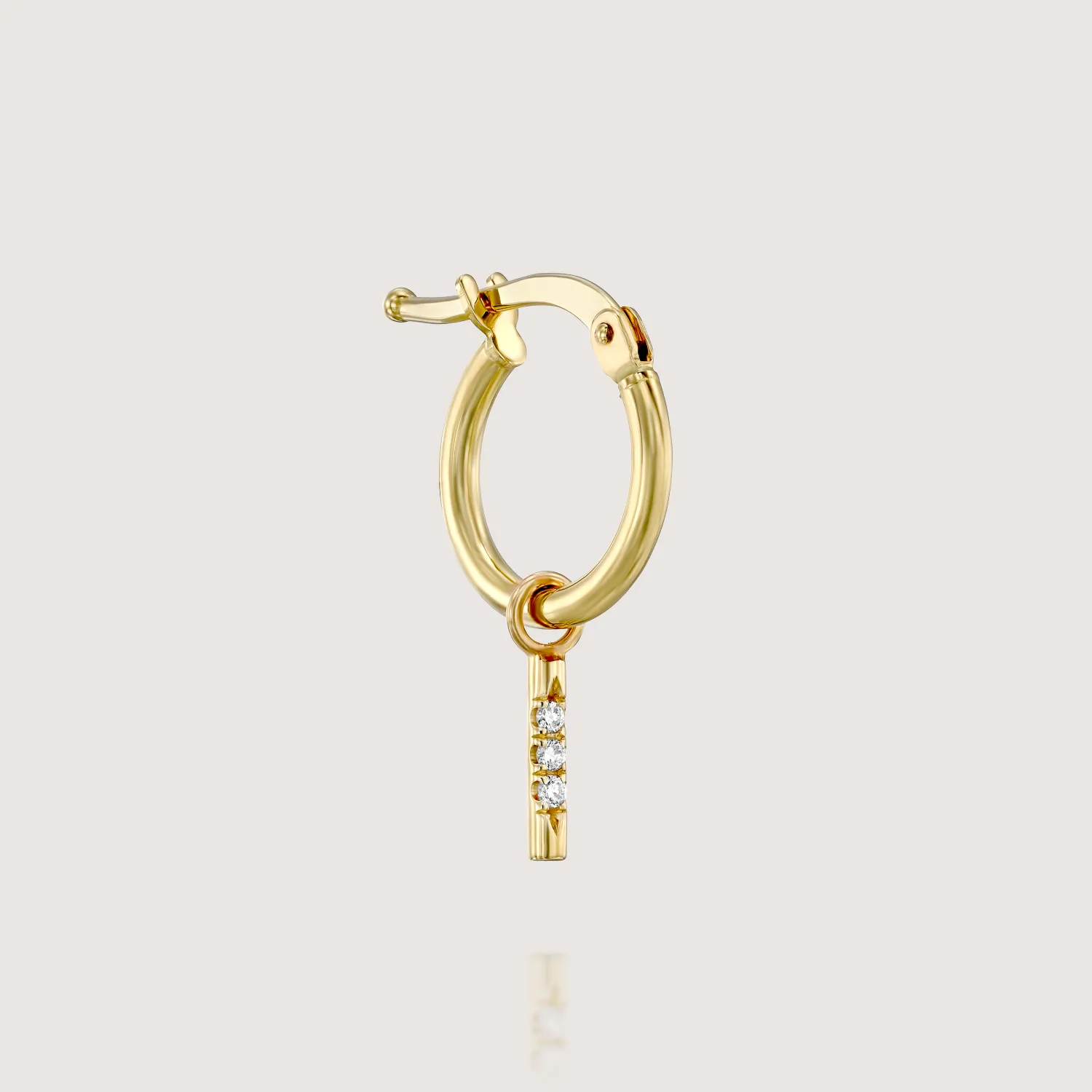 Hoop   Valerie Gold Earring with White Diamonds