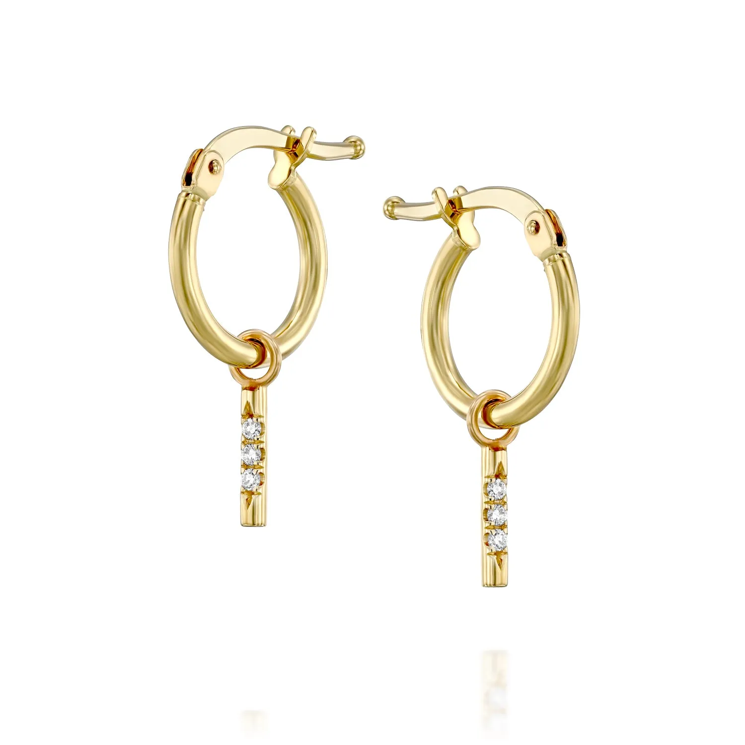 Hoop   Valerie Gold Earring with White Diamonds