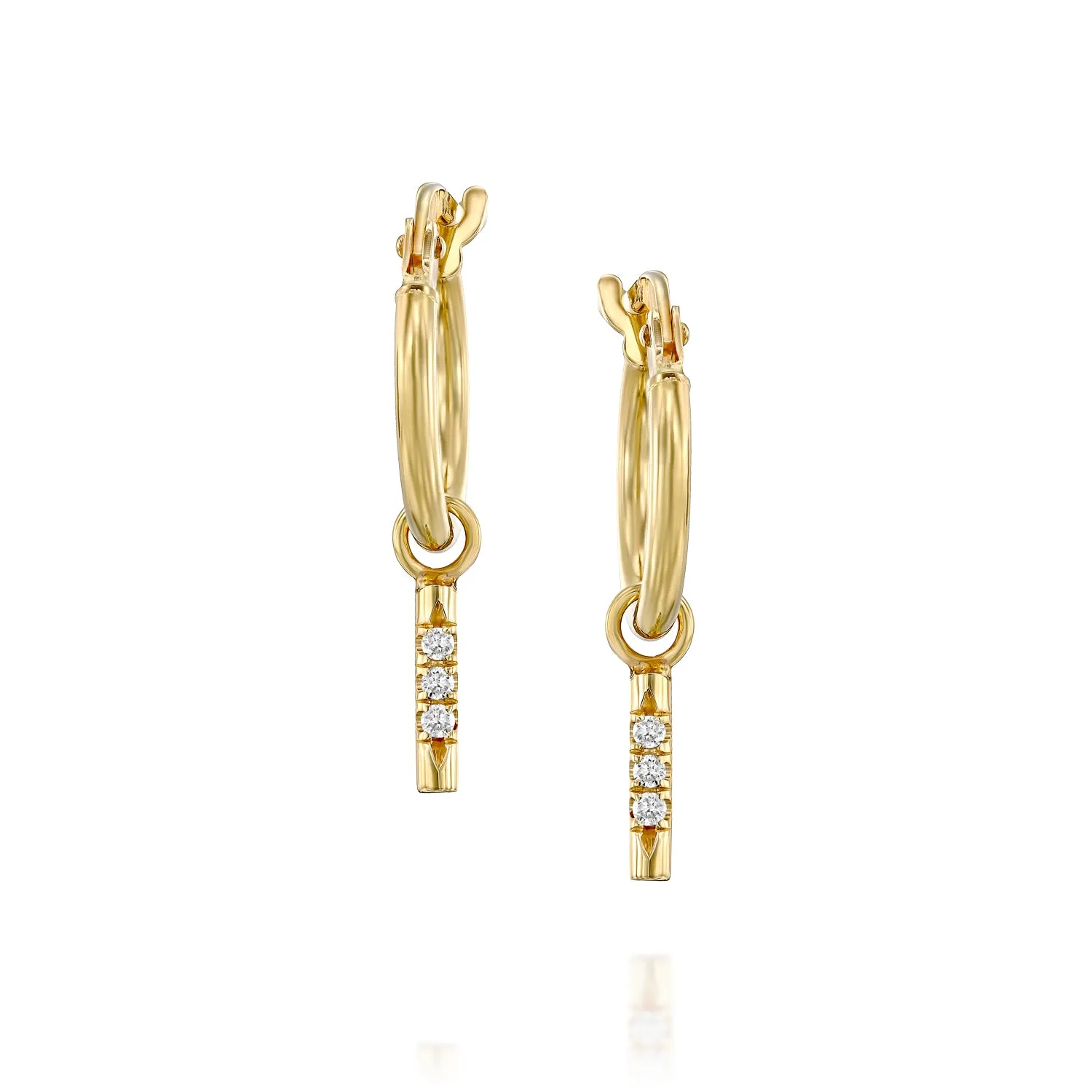 Hoop   Valerie Gold Earring with White Diamonds