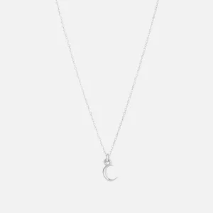 Itty Bitty Charm Necklace, Crescent, Silver