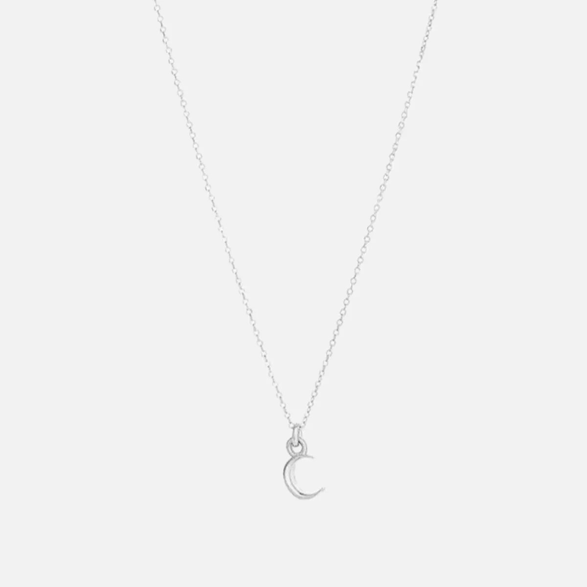 Itty Bitty Charm Necklace, Crescent, Silver