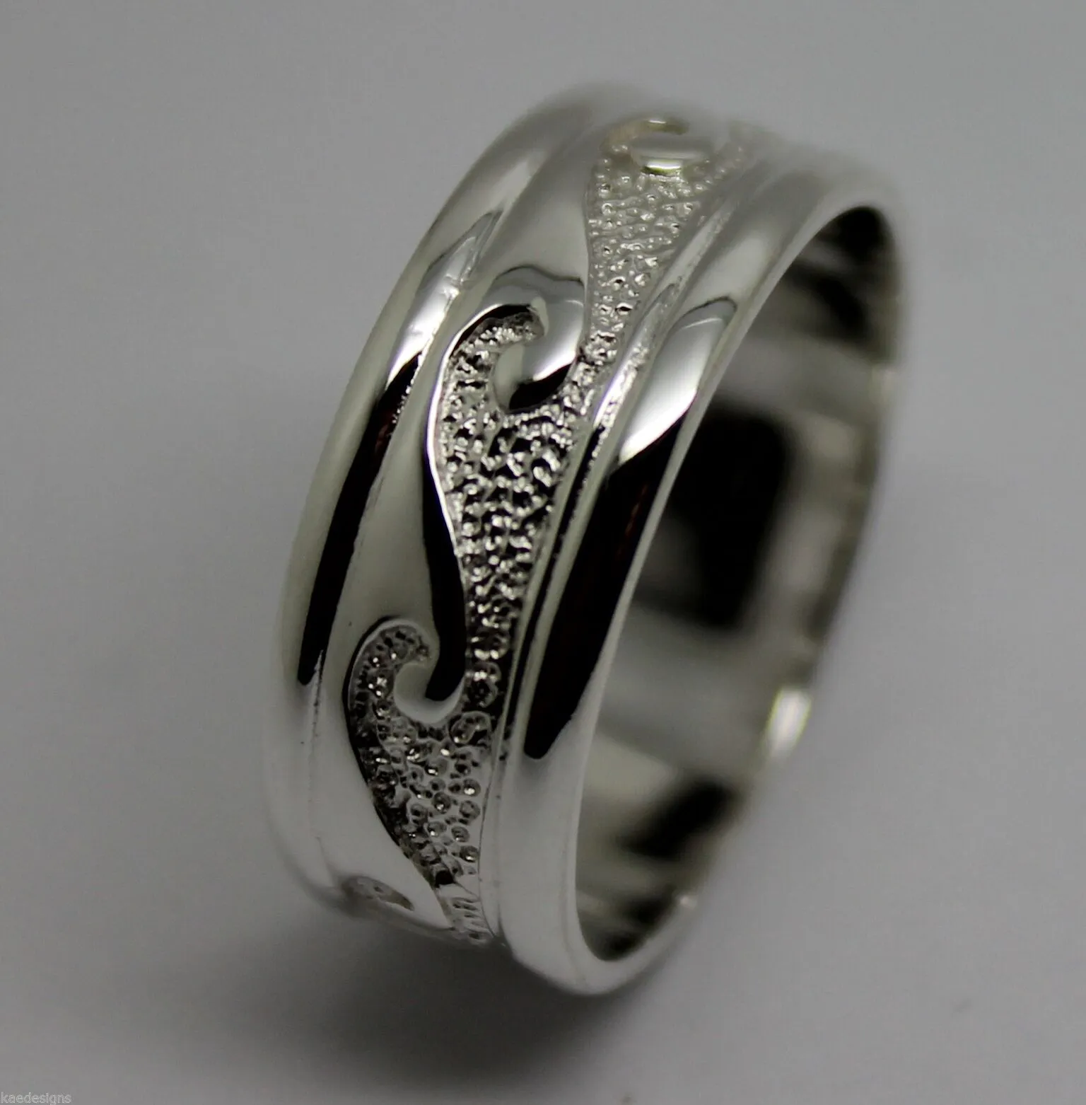 Kaedesigns Genuine Sterling Silver 925 Surf Wave Ring Size I  / 4 1/4