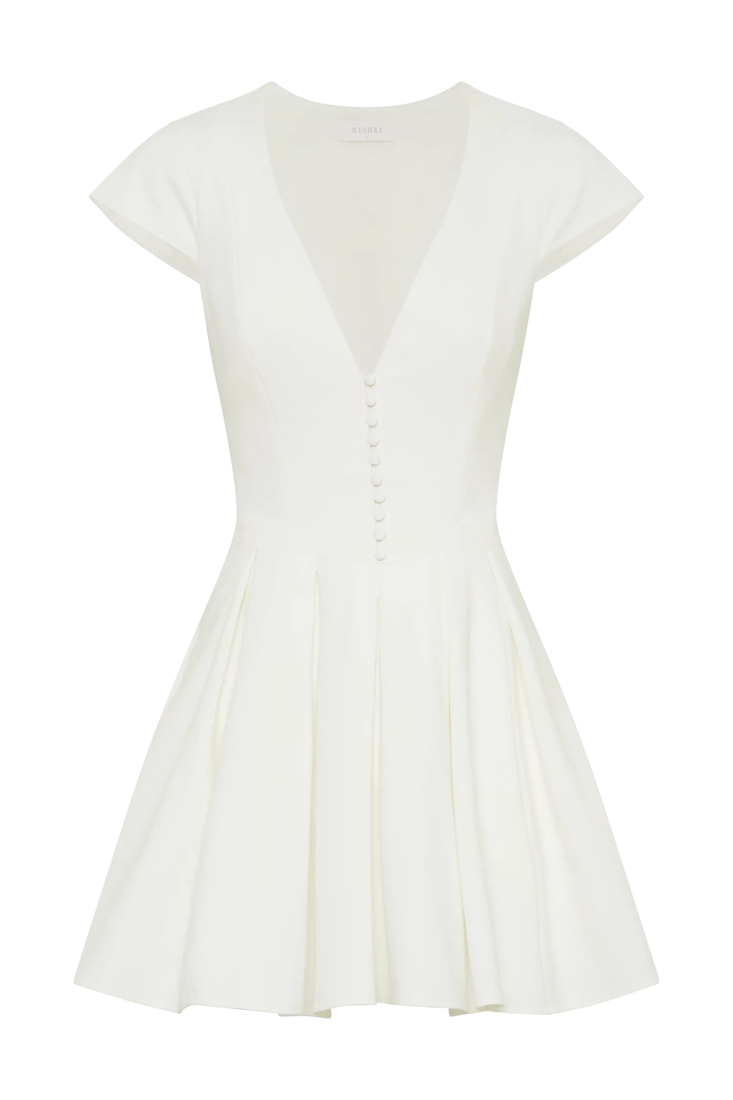 Keely Cotton Cap Sleeve Mini Dress - White