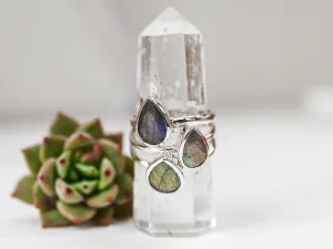 Labradorite Teardrop Ring