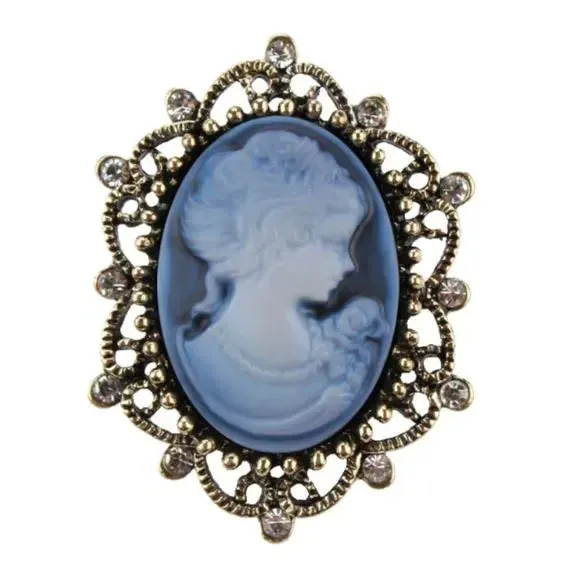 Lady of Letters Classic Cameo Brooch in 6 Color Choices