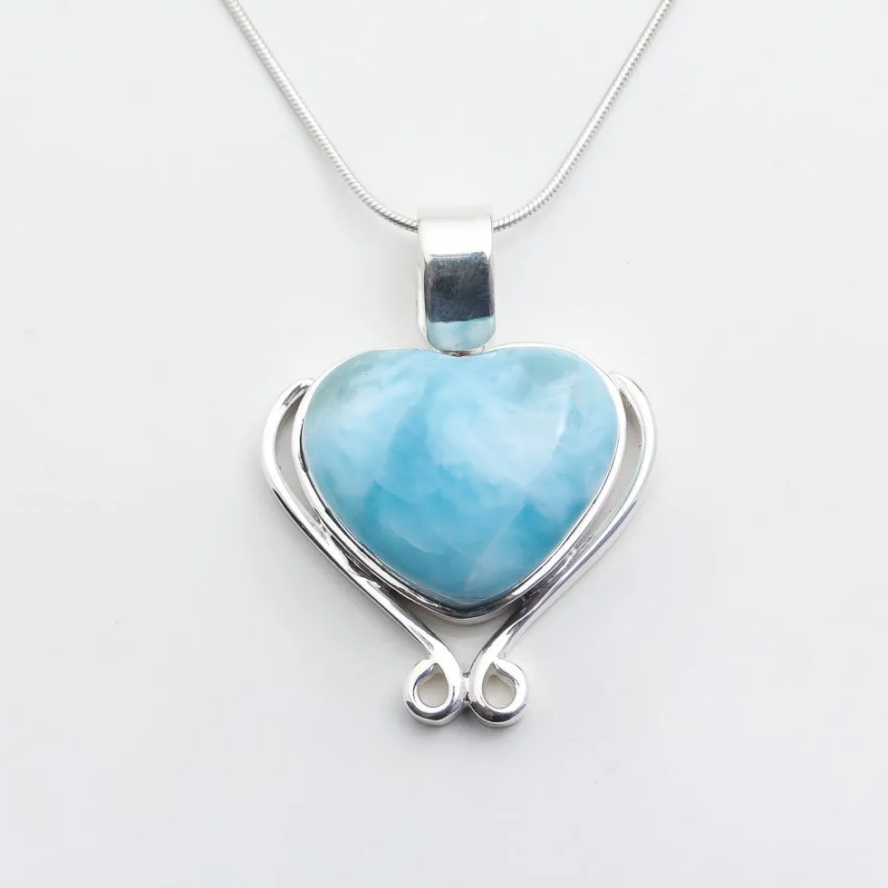 Larimar Heart Pendant Elsa