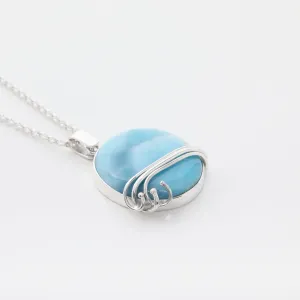 Larimar Round Pendant Josette