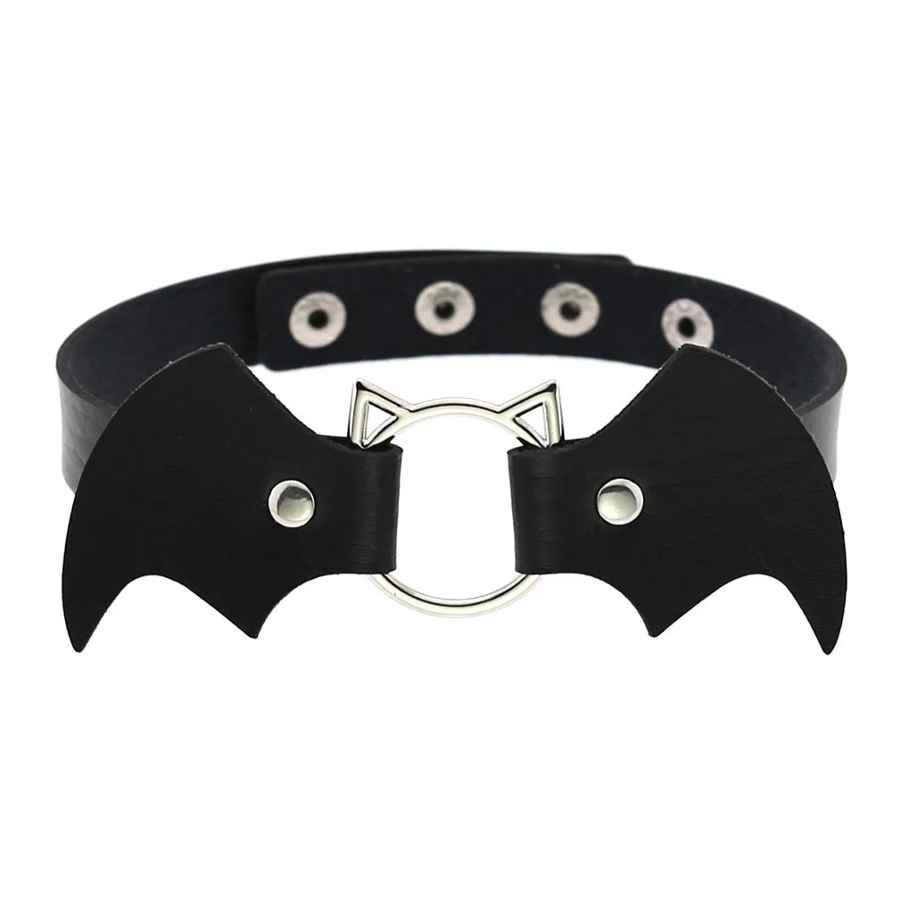 Leather Spiked Choker, Rivets Studded Choker