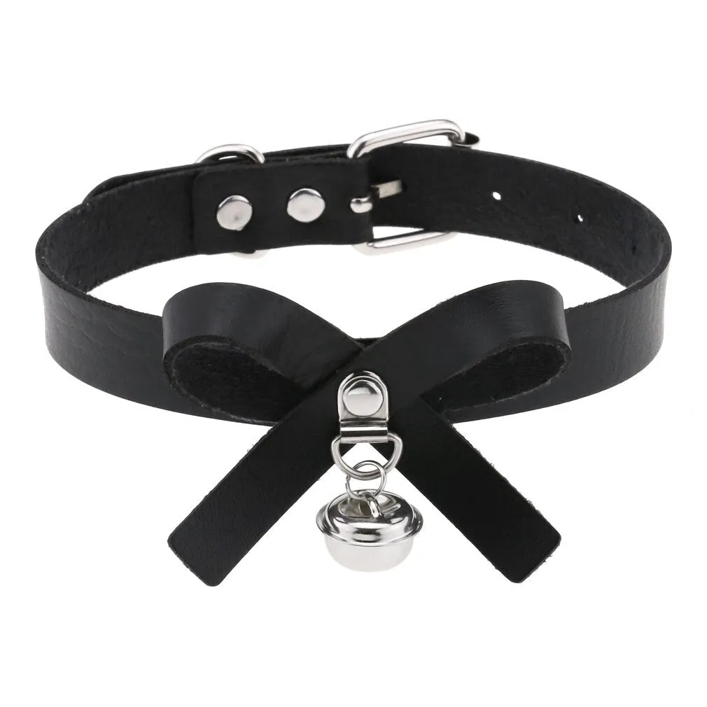 Leather Spiked Choker, Rivets Studded Choker