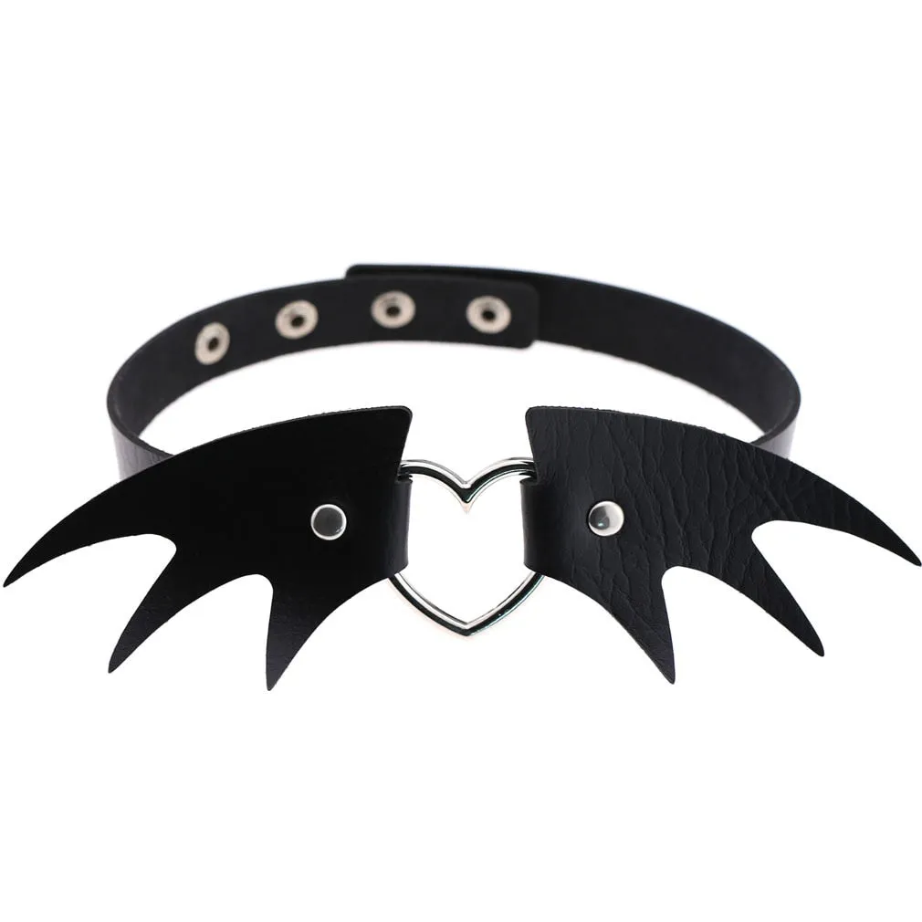 Leather Spiked Choker, Rivets Studded Choker