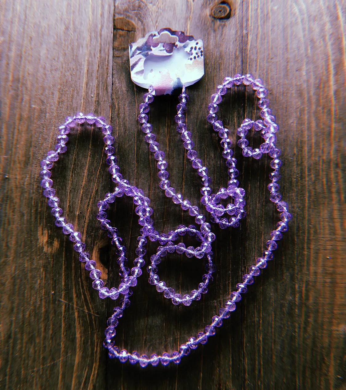 Light Purple Clear Beaded Necklace