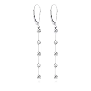 Line Drop Diamond Earrings