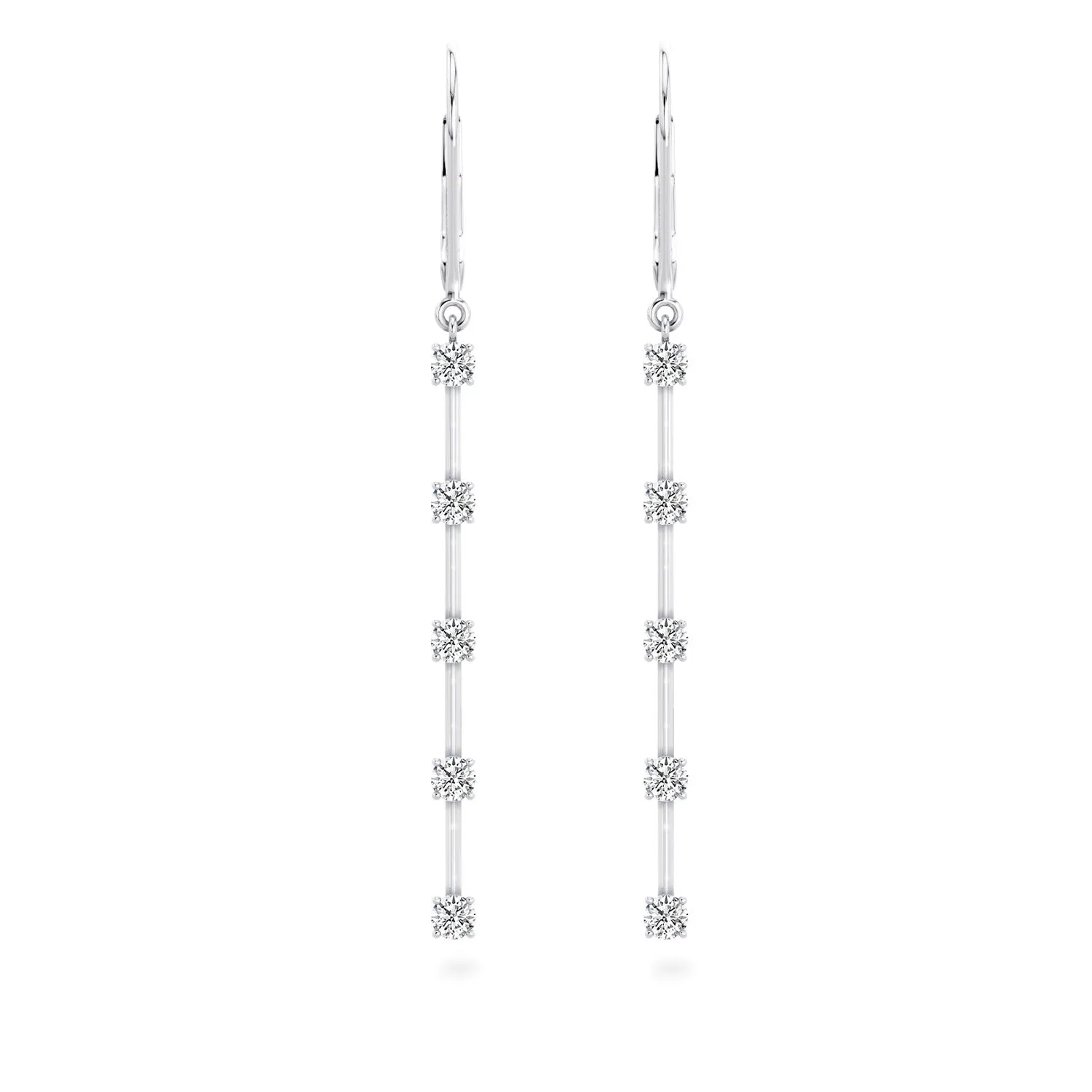 Line Drop Diamond Earrings