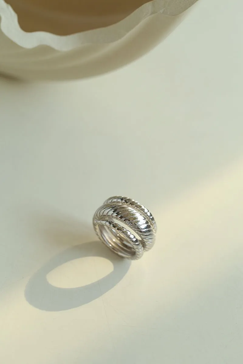 Line Threaded Wide 925 Silver Ring