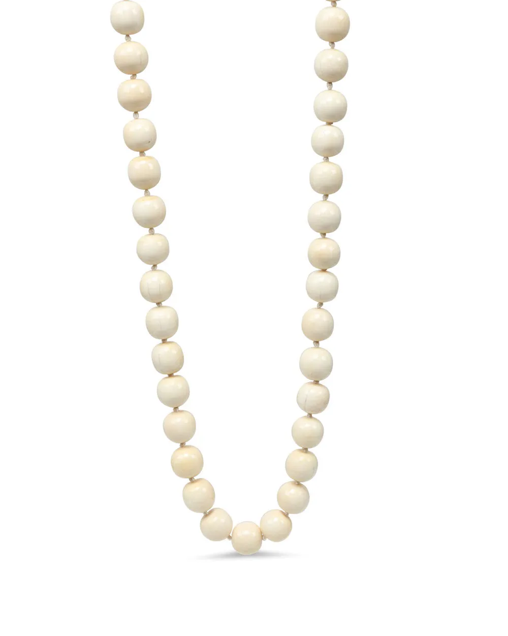 Long Ivory Beaded Necklace