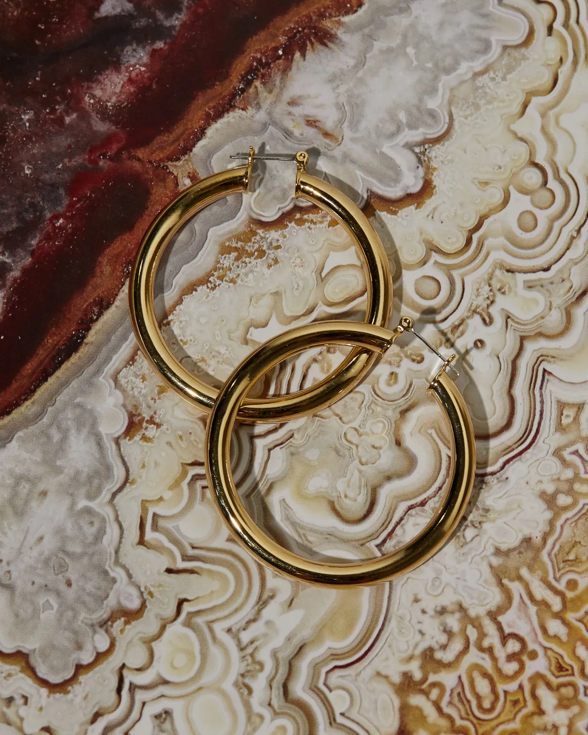 Luv Aj Amalfi Tube Hoop Earrings in Polished 14k Antique Gold Plated