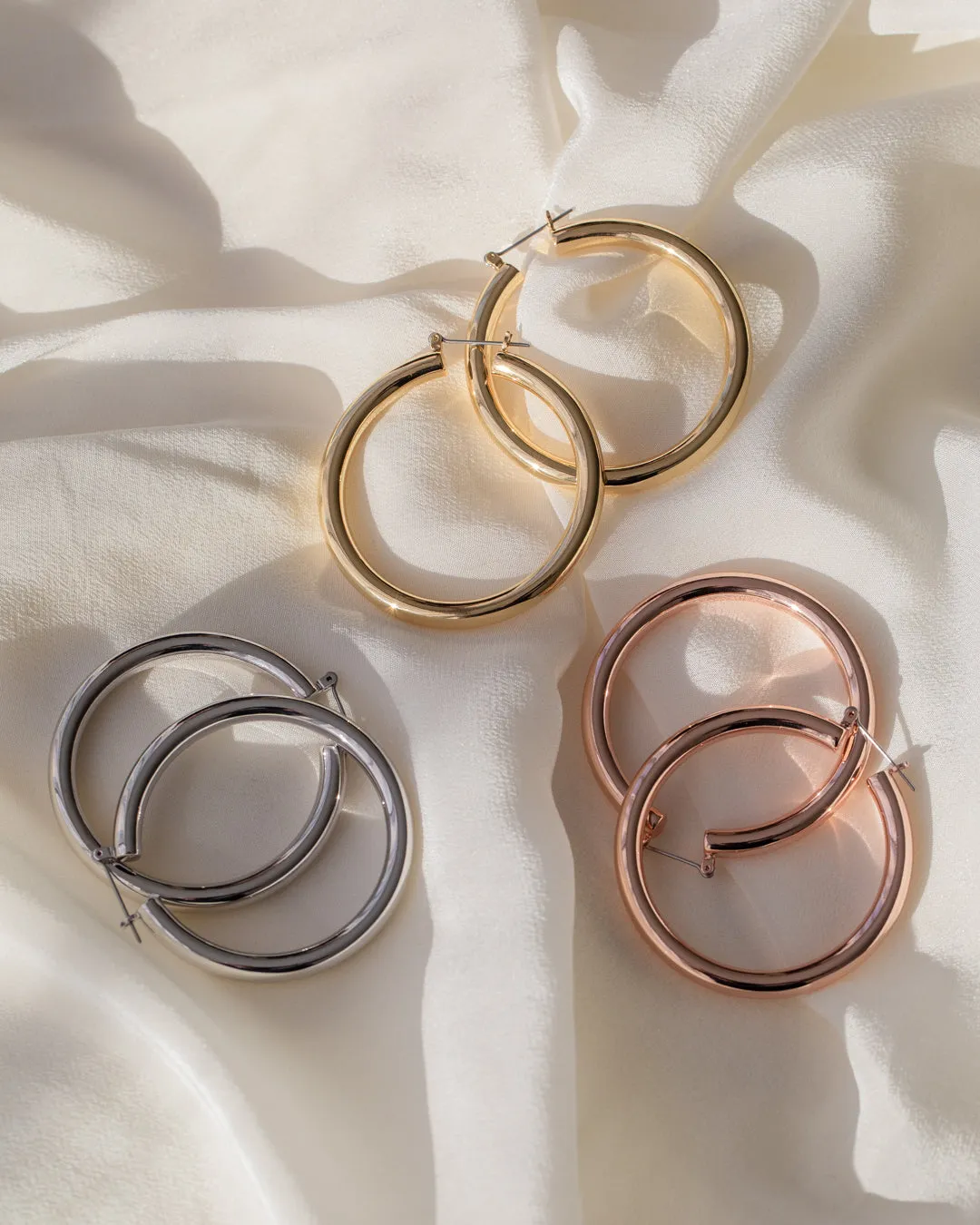 Luv Aj Amalfi Tube Hoop Earrings in Polished 14k Antique Gold Plated