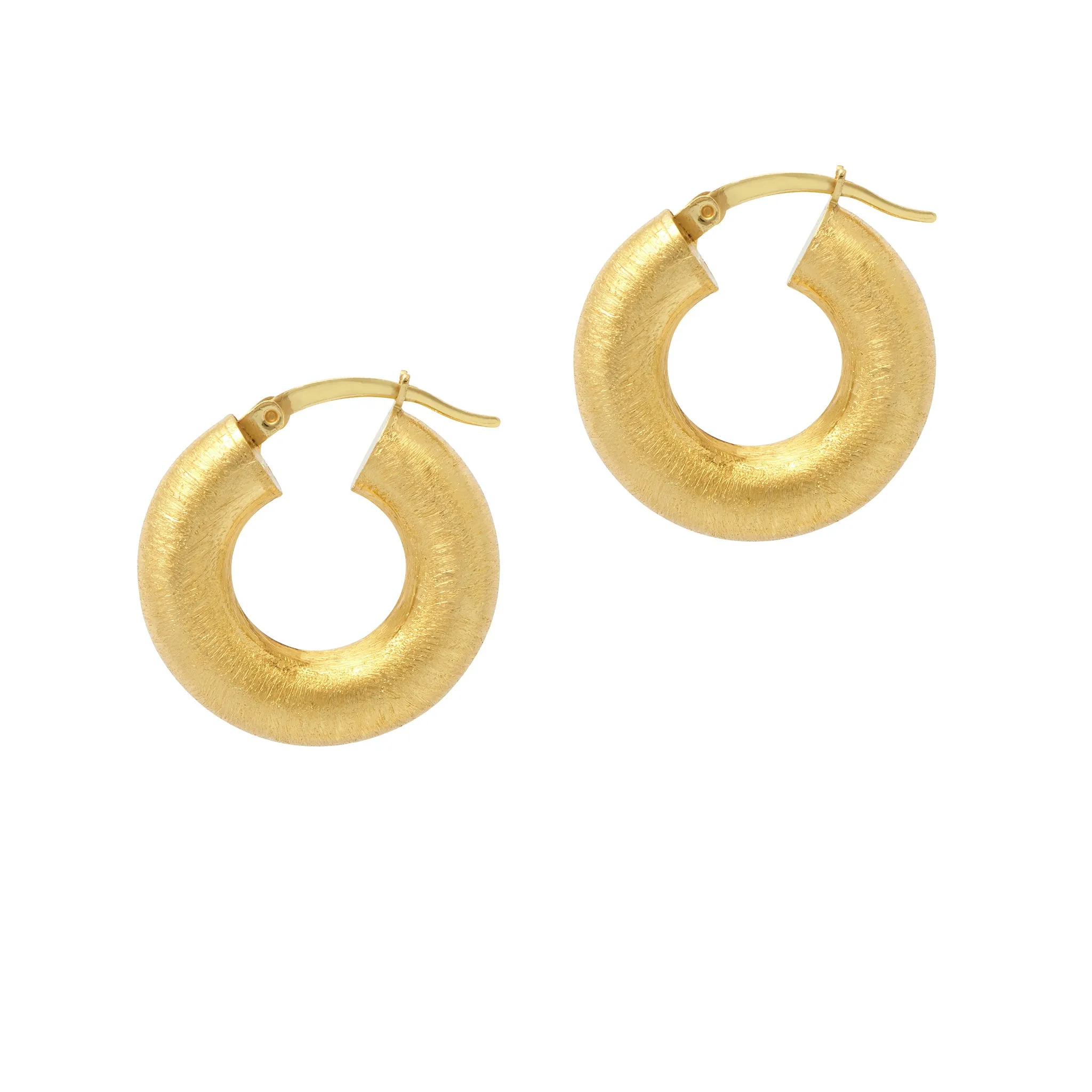 Matte Donut Satin Effect Hoop earrings - Gold