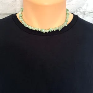 Mens Aventurine Chip Beaded Necklace