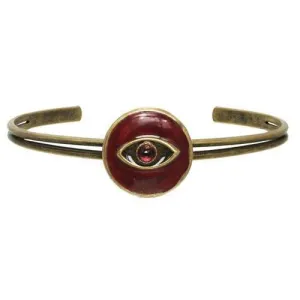 Michal Golan Round Red Evil Eye Cuff Bracelet