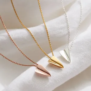 Mini Paper Plane Charm Necklace