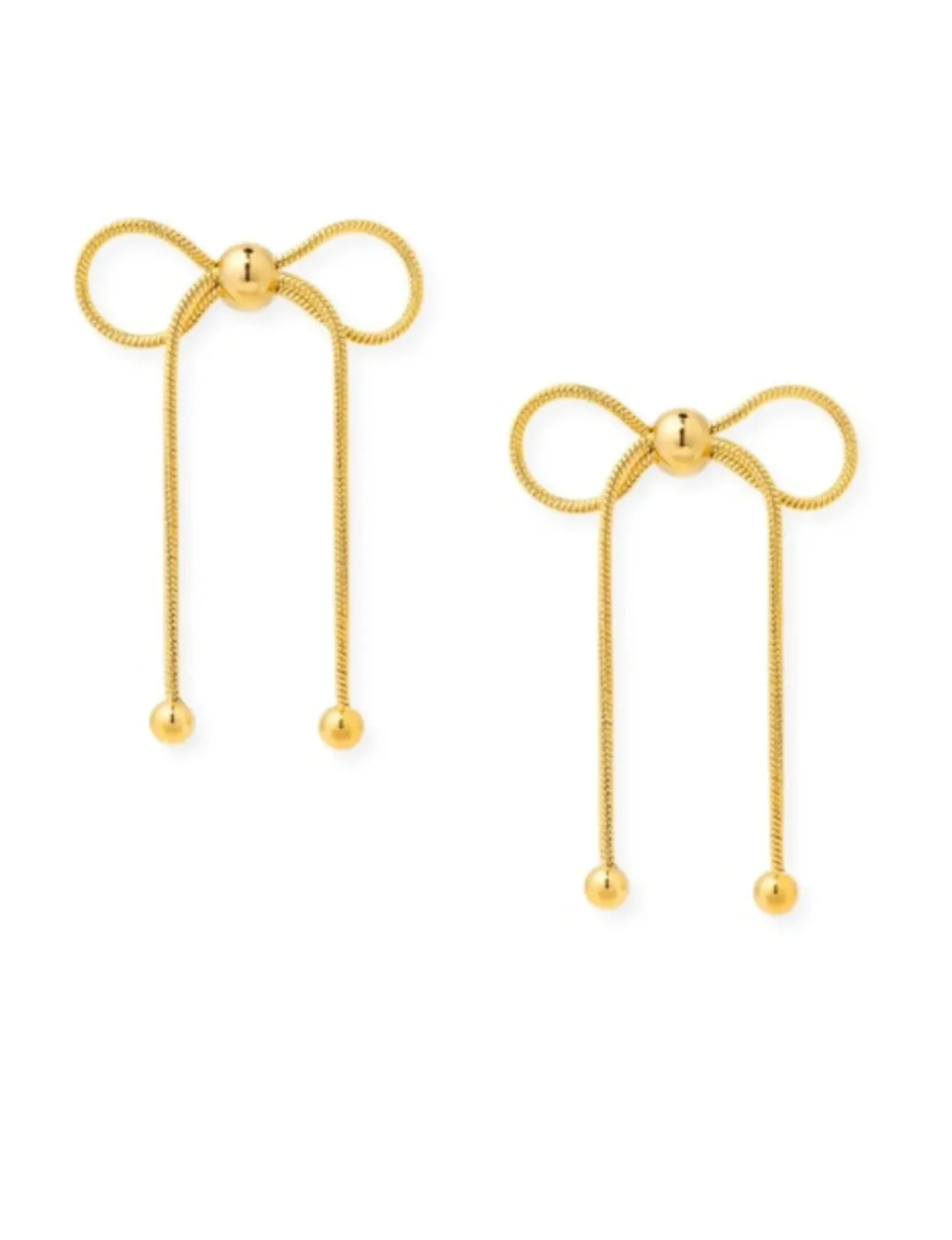 Mona Bow Earrings, Gold